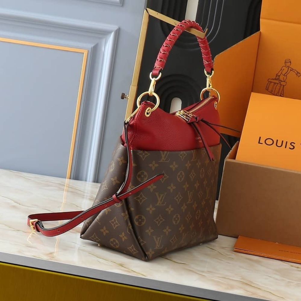 Louis Vuitton Maida Hobo Handbag Red Monogram 33Cm