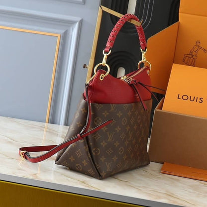 Louis Vuitton Maida Hobo Handbag Red Monogram 33Cm