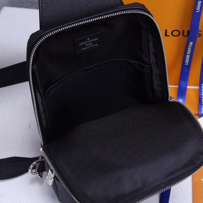 Louis Vuitton Avenue Sling Bag Taiga Black 31Cm LV M30443