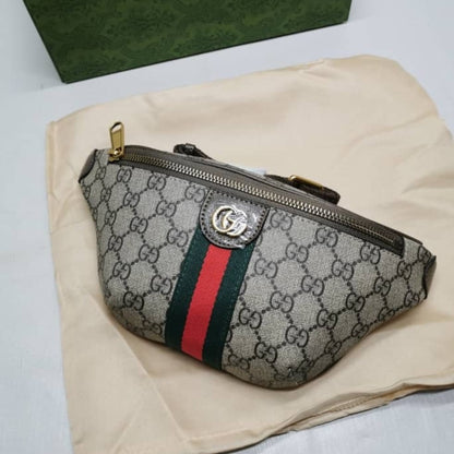 Gucci Ophidia Small Belt Bag Beige And Dark Brown 30Cm 839106 FAEOF 9745