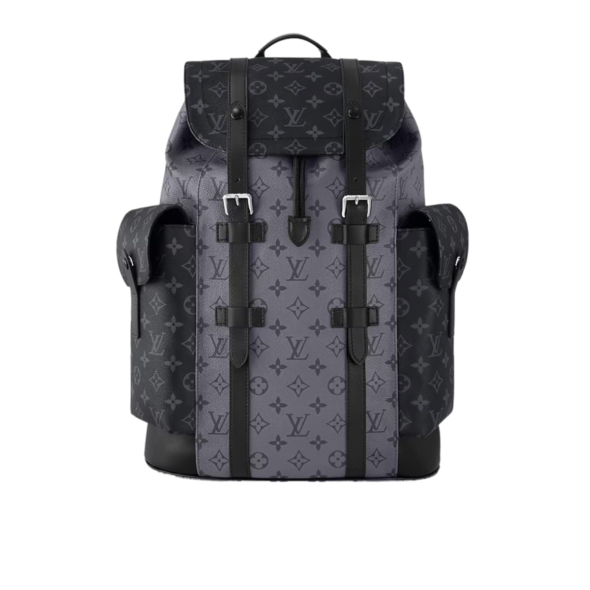 LOUIS VUITTON CHRISTOPHER MM MONOGRAM ECLIPSE BLACK AND GREY 33CM M45419