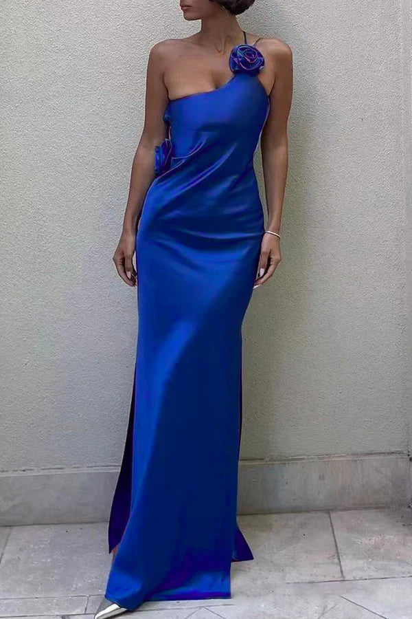 Sexy solid color stickers with slanted collar straps for evening dressing