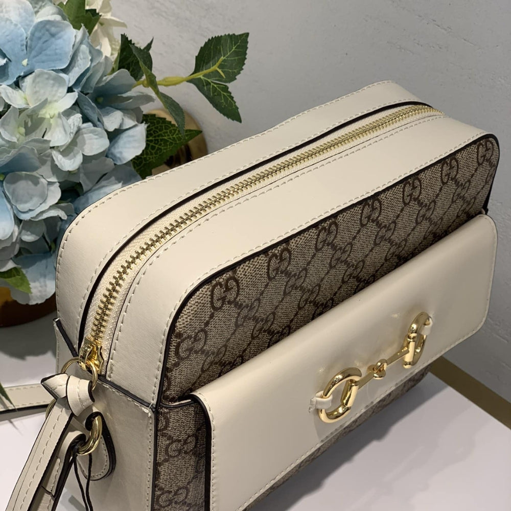 Gucci Horsebit 1955 Small Shoulder Bag Beige And Ebony 23Cm 645454 92TCG 9761