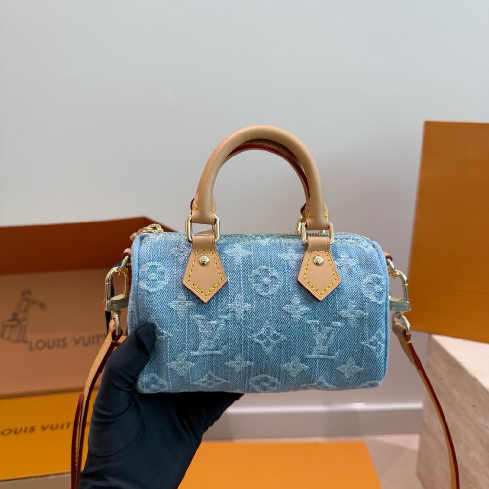 Louis Vuitton Denim Blue Nano Speedy 16Cm M11212