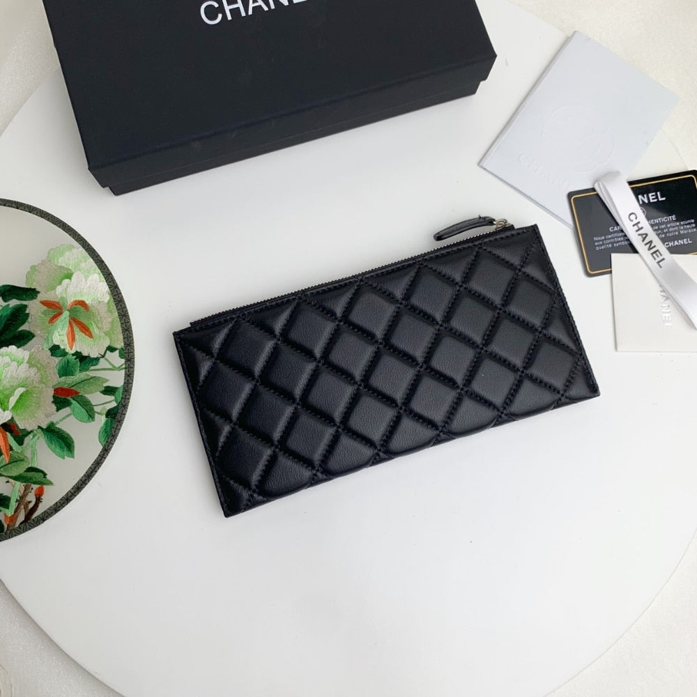 Chanel Classic Zip Pouch Wallet Black 22Cm