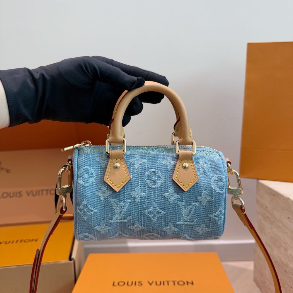 Louis Vuitton Denim Blue Nano Speedy 16Cm M11212