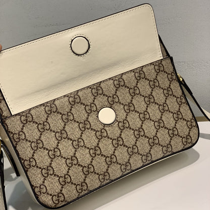 Gucci Horsebit 1955 Small Shoulder Bag Beige And Ebony 23Cm 645454 92TCG 9761