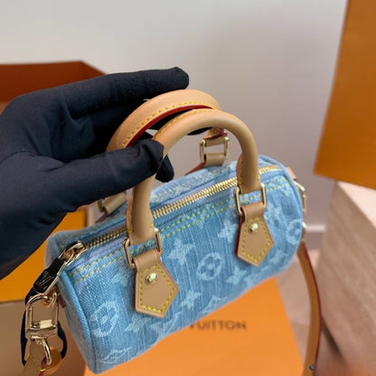 Louis Vuitton Denim Blue Nano Speedy 16Cm M11212