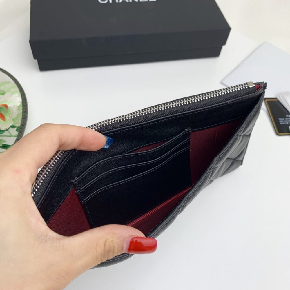 Chanel Classic Zip Pouch Wallet Black 22Cm
