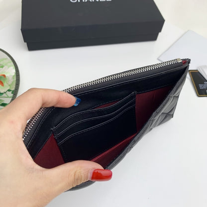 Chanel Classic Zip Pouch Wallet Black 22Cm