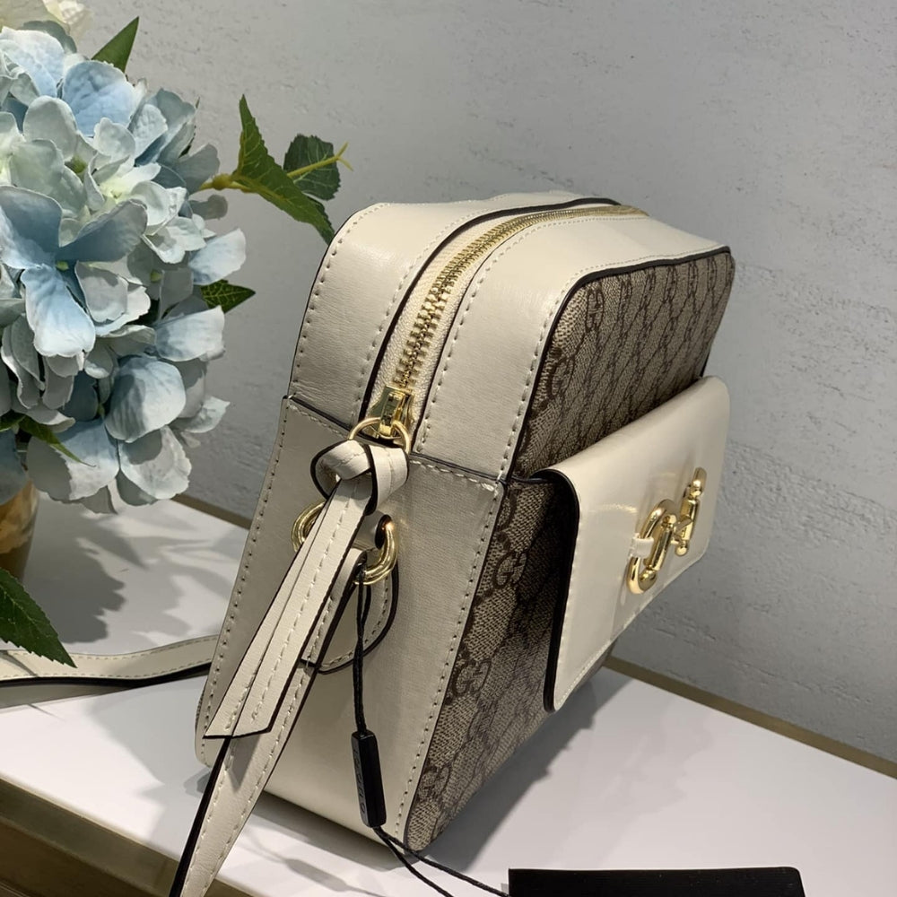 Gucci Horsebit 1955 Small Shoulder Bag Beige And Ebony 23Cm 645454 92TCG 9761