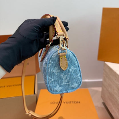 Louis Vuitton Denim Blue Nano Speedy 16Cm M11212