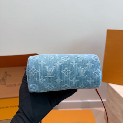 Louis Vuitton Denim Blue Nano Speedy 16Cm M11212