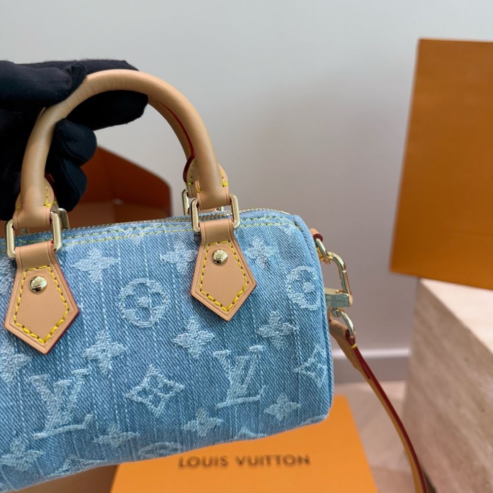 Louis Vuitton Denim Blue Nano Speedy 16Cm M11212