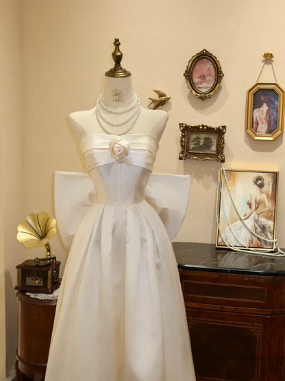 White strapless fitted long ball gown/bridal dress R7174