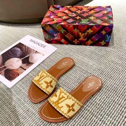 Louis Vuitton Lock It Flat Mule Cognac Brown Leather 1A8SVI