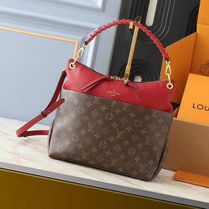 Louis Vuitton Maida Hobo Handbag Red Monogram 33Cm