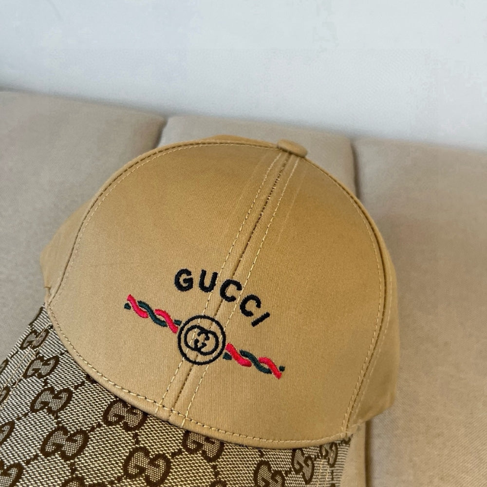 Gucci Baseball Cap Web Stripe Brown