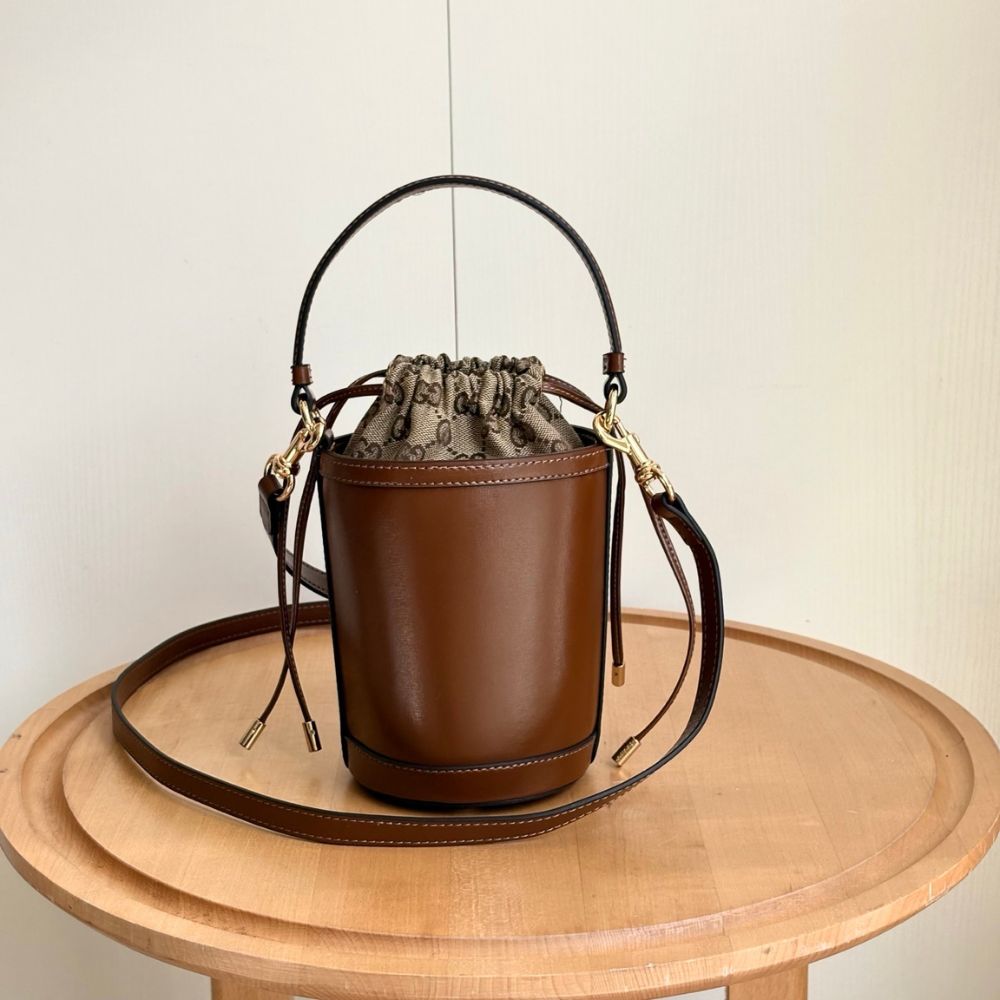 Gucci Ophidia Mini Bucket Bag Brown 20Cm 760201