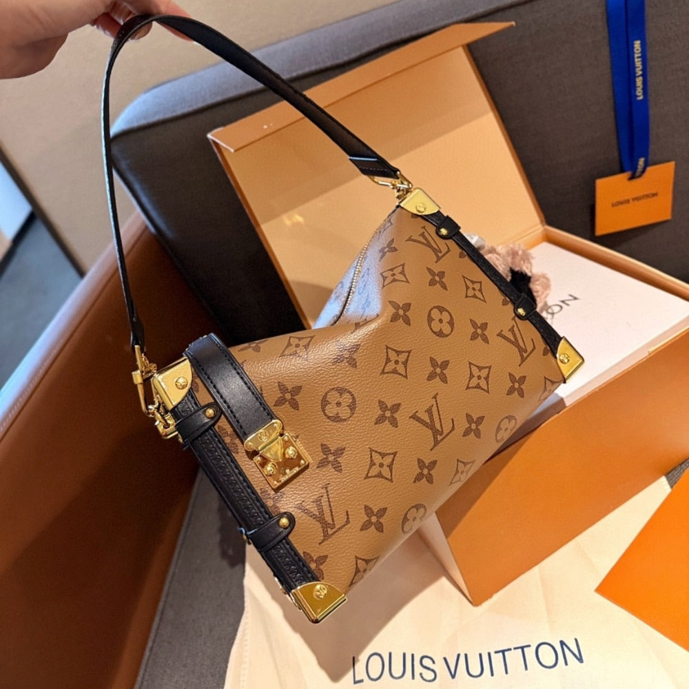 Louis Vuitton Side Trunk Monogram Bag Brown 23Cm M47139