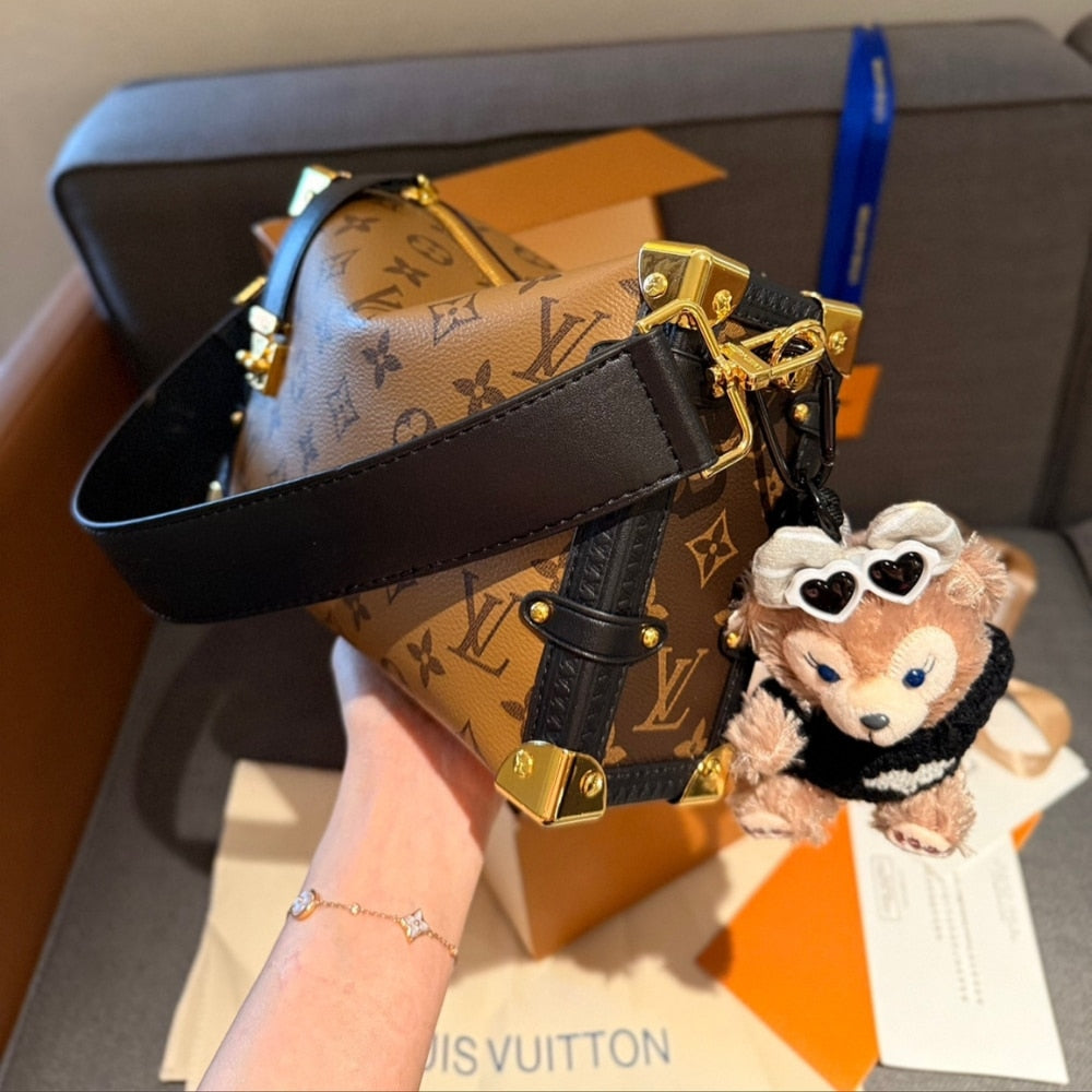 Louis Vuitton Side Trunk Monogram Bag Brown 23Cm M47139