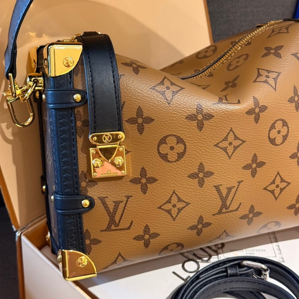 Louis Vuitton Side Trunk Monogram Bag Brown 23Cm M47139