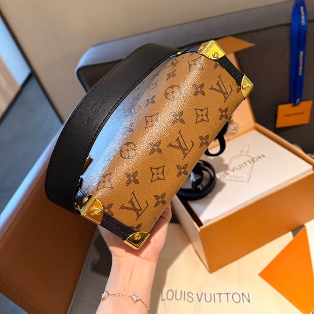Louis Vuitton Side Trunk Monogram Bag Brown 23Cm M47139
