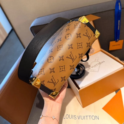 Louis Vuitton Side Trunk Monogram Bag Brown 23Cm M47139