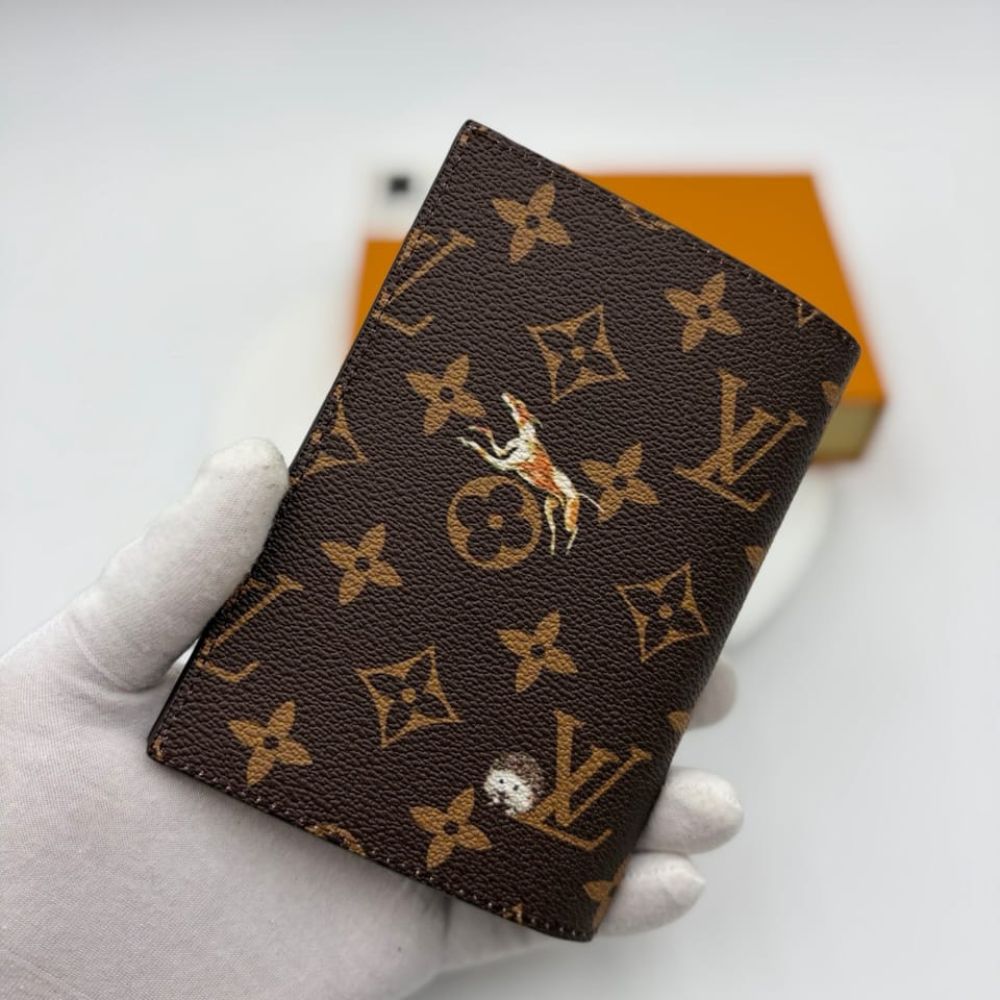 Louis Vuitton Passport Cover Monogram Forest Canvas Brown 14Cm M27023