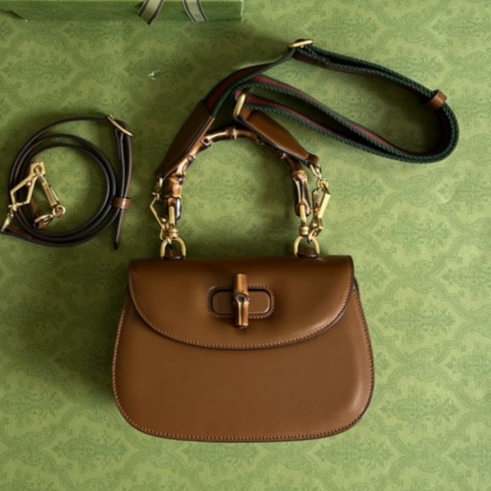 Gucci Bamboo 1947 Small Top Handle Bag Brown 21Cm 675797 10ODT 2579