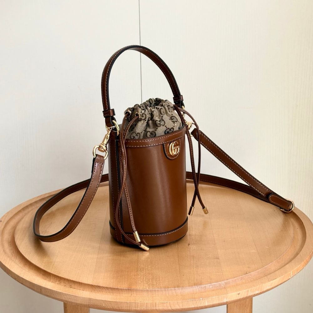 Gucci Ophidia Mini Bucket Bag Brown 20Cm 760201