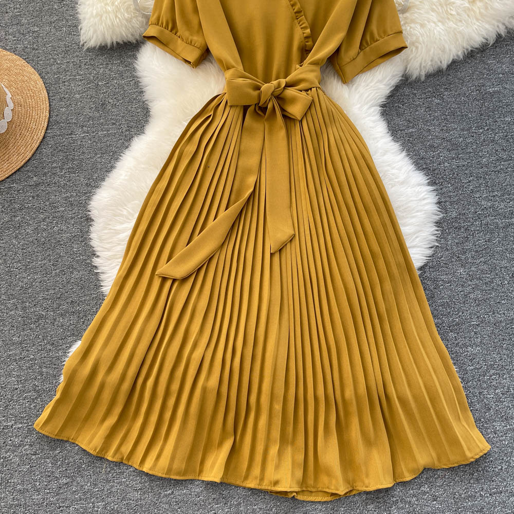 Cute V Neck Chiffon Short Dress Fashion Dress  10816