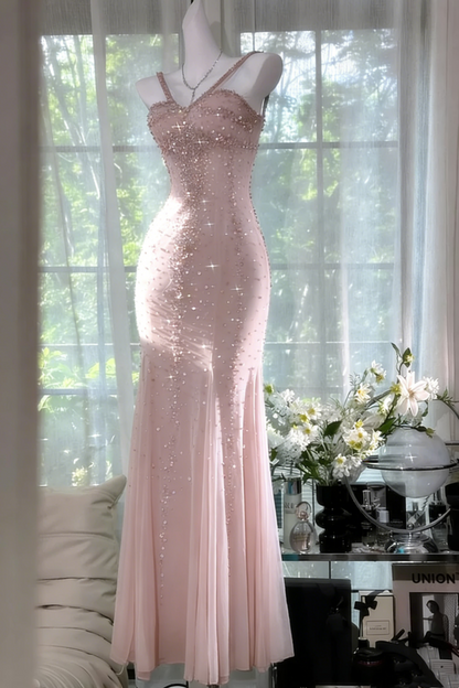 Girlhomeshops-Blue gorgeous exquisite beaded long chiffon Prom dress evening dress party dress gh5162