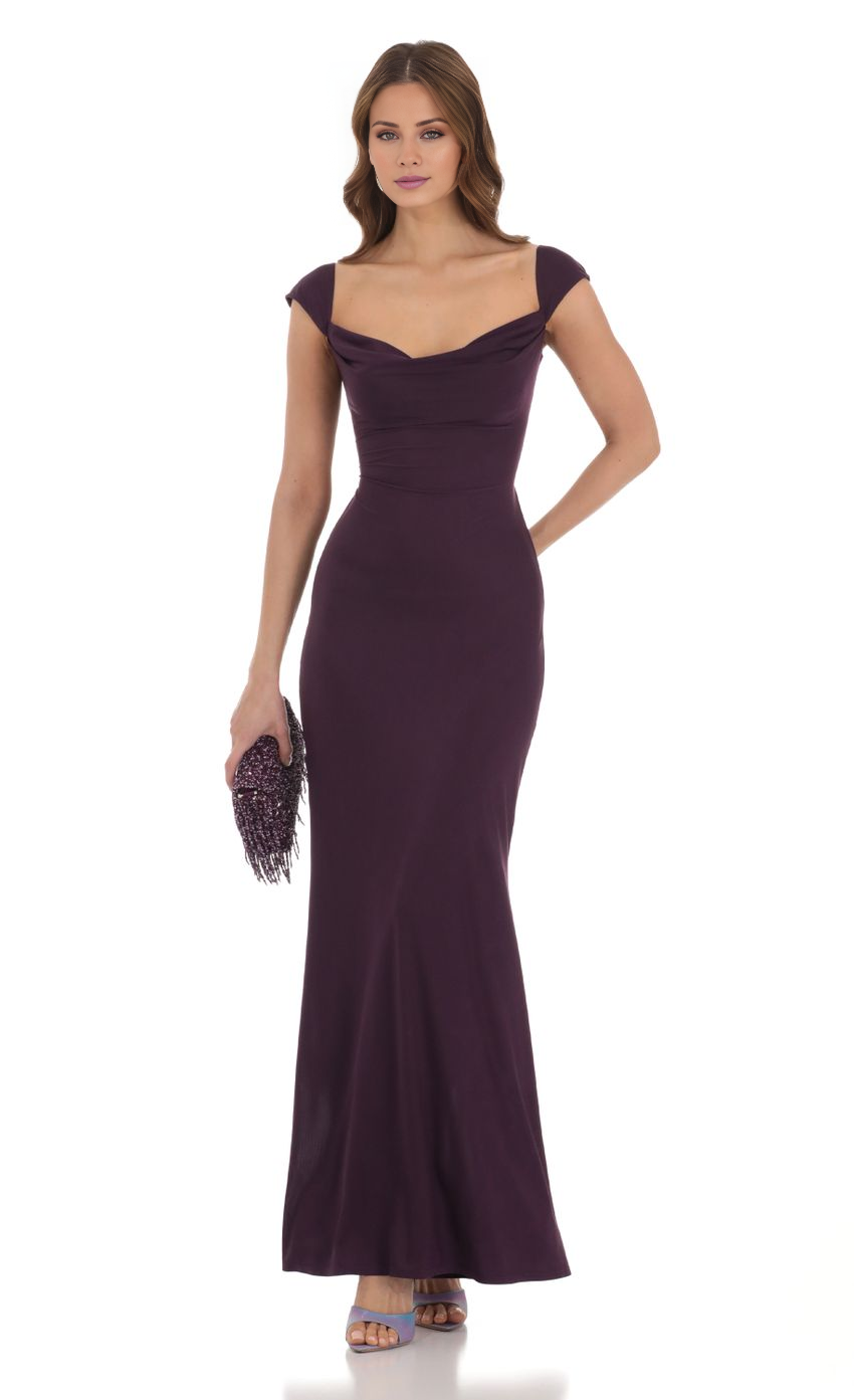 collar off shoulder sleeveless backless and floor length Prom dress