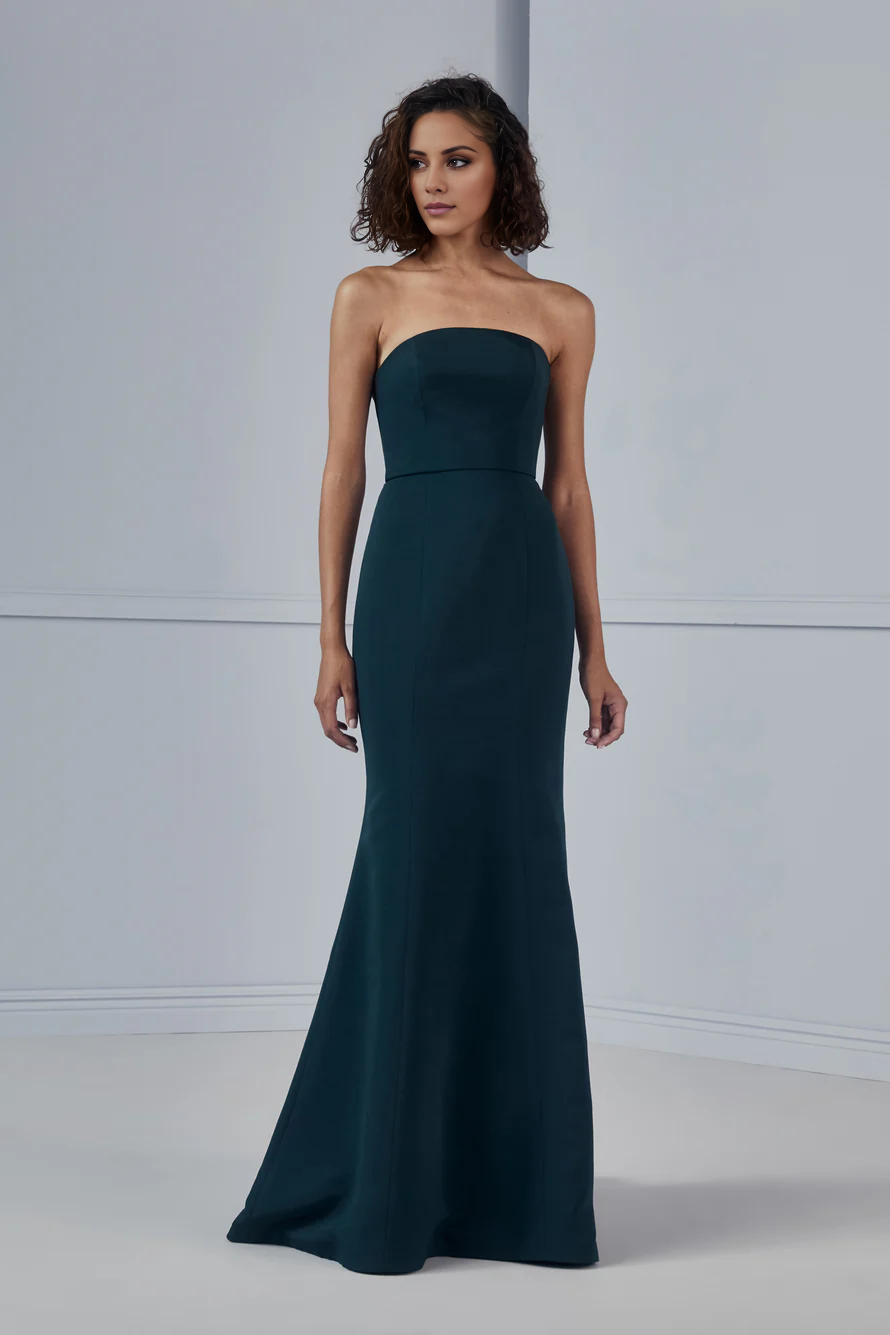 off shoulder collar sleeveless backless and floor length Prom dress
