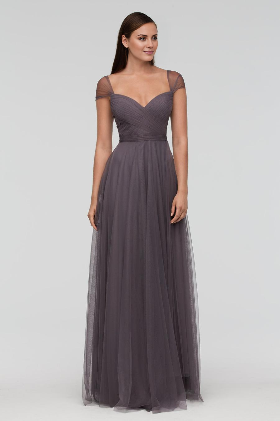 V collar off shoulder sleeveless backless sheer and floor length evening dress