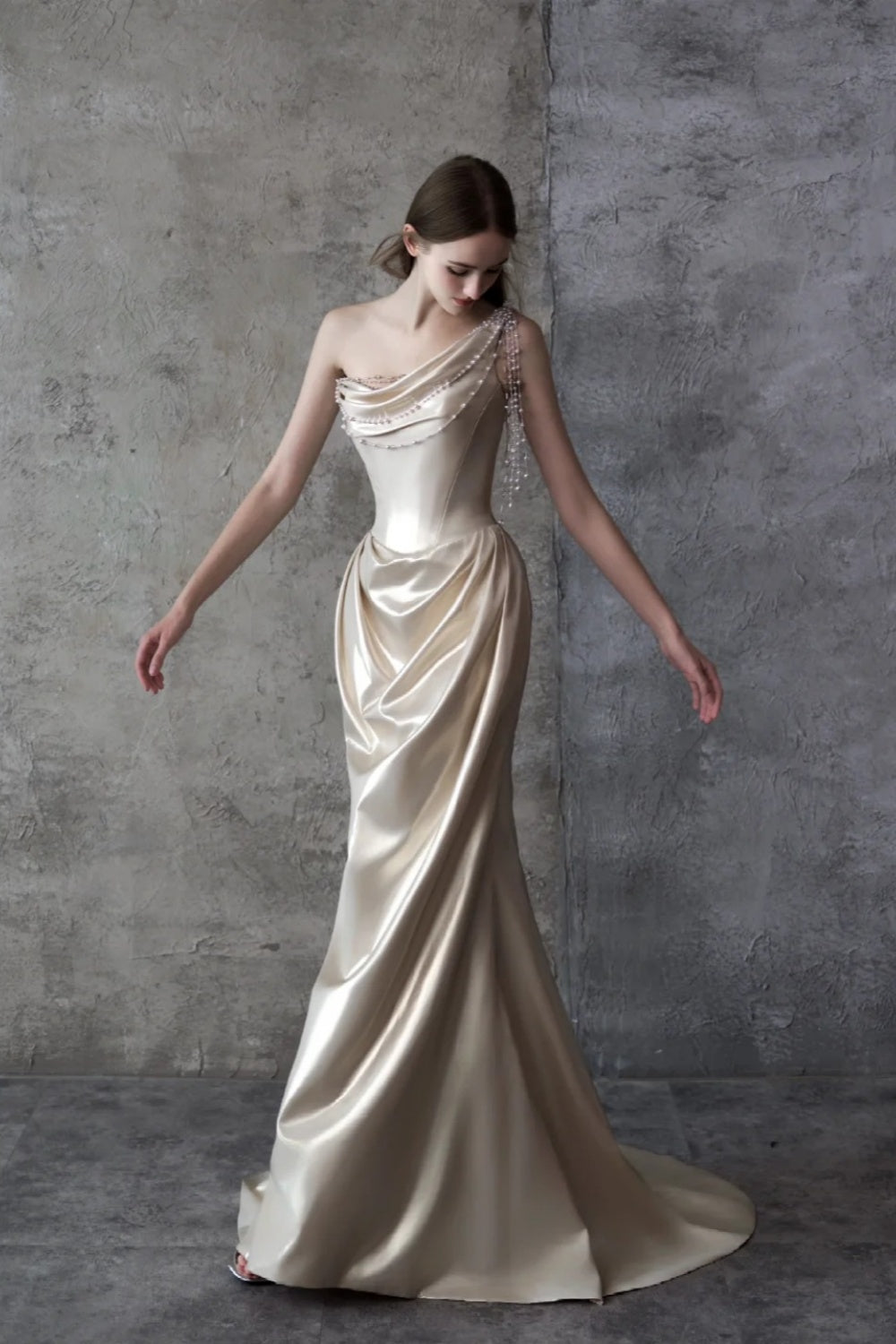Long satin formal dress gh6773