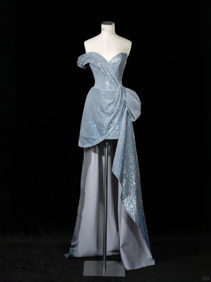 🌌Future space silver short starry bright romantic ball gown evening dress homecoming dress birthday dress prom dress gh4354