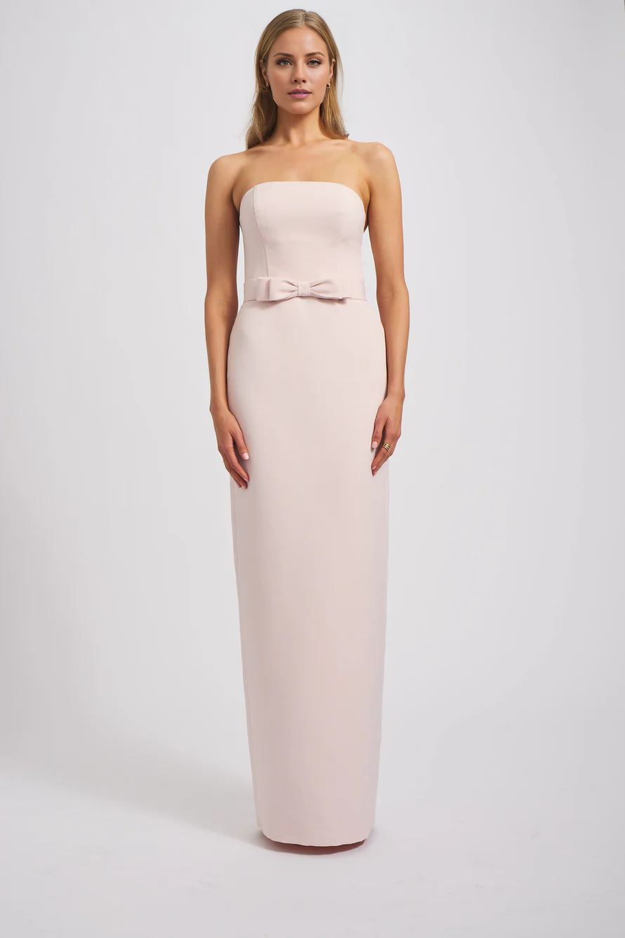 off shoulder collar sleeveless backless slit and floor length Prom dress