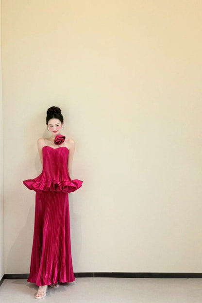 girlhomeshops-Off-The-Shoulder Bodycon Satin Floor-Length Ball Gown Prom Dress gh5964
