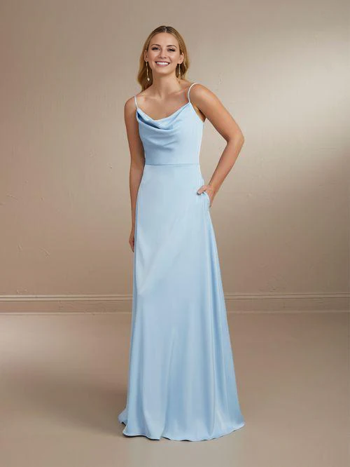 square neckline off shoulder sleeveless thin shoulder strap backless and floor length Prom dress