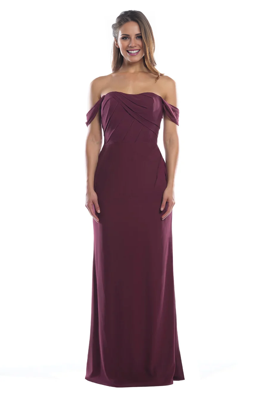 off shoulder collar sleeveless strapless backless and floor length Prom dress