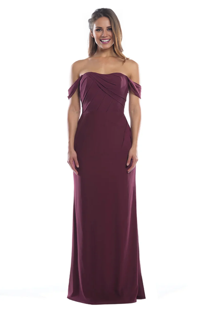 off shoulder collar sleeveless strapless backless and floor length Prom dress
