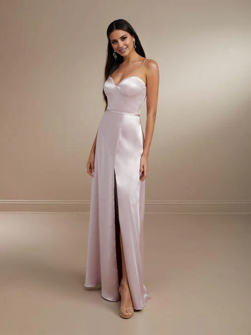 Sweetheart Collar Off Shoulder Sleeveless Strap Off Back Side Split and Floor length Prom Dress