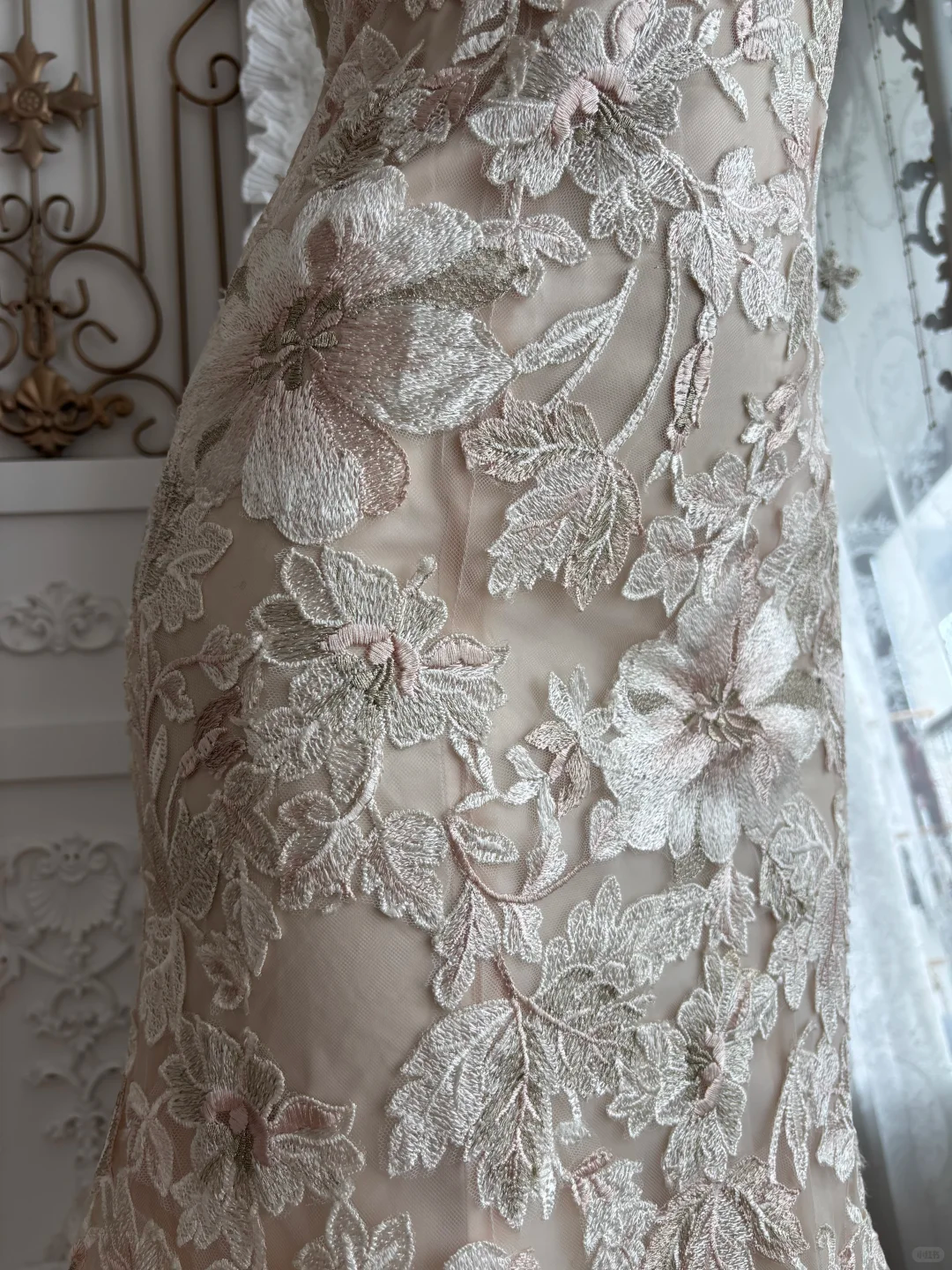 Light Champagne Waist-Cinched Lace Sexy Bodycon Mermaid Prom Gown, Evening Gown & Bridal Wedding Gown gh7344