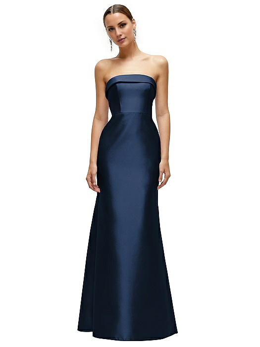 mermaid off shoulder collar sleeveless strapless backless and floor length Prom dress