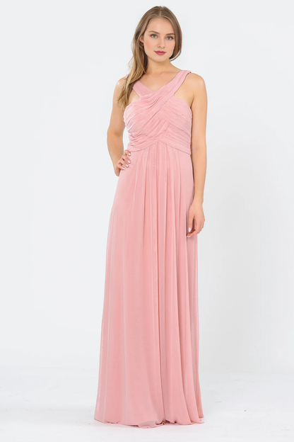 Pleated long A-line dress