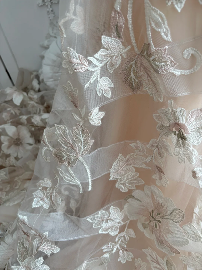 Light Champagne Waist-Cinched Lace Sexy Bodycon Mermaid Prom Gown, Evening Gown & Bridal Wedding Gown gh7344