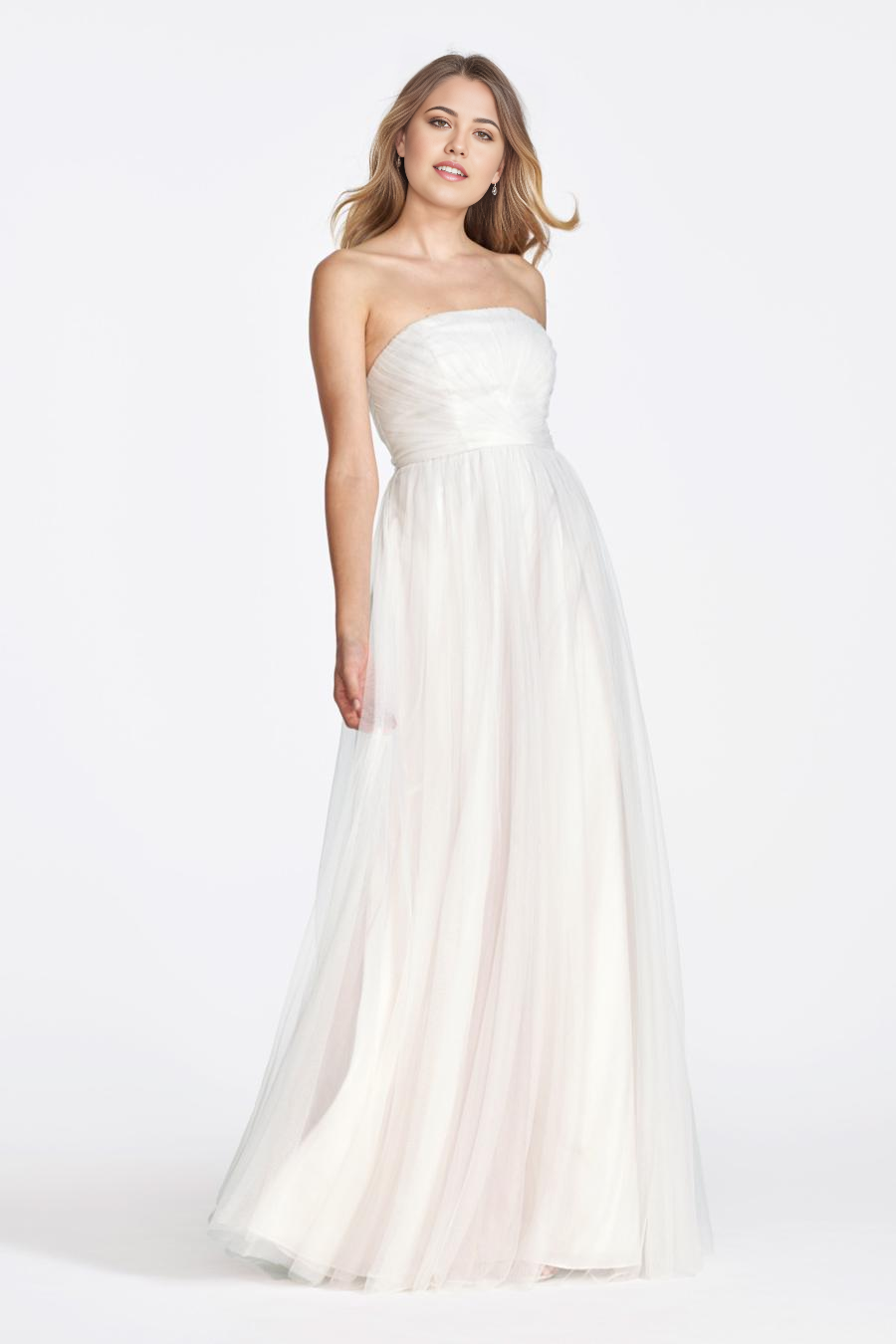 off shoulder collar sleeveless pleated sheer backless and floor length evening dress