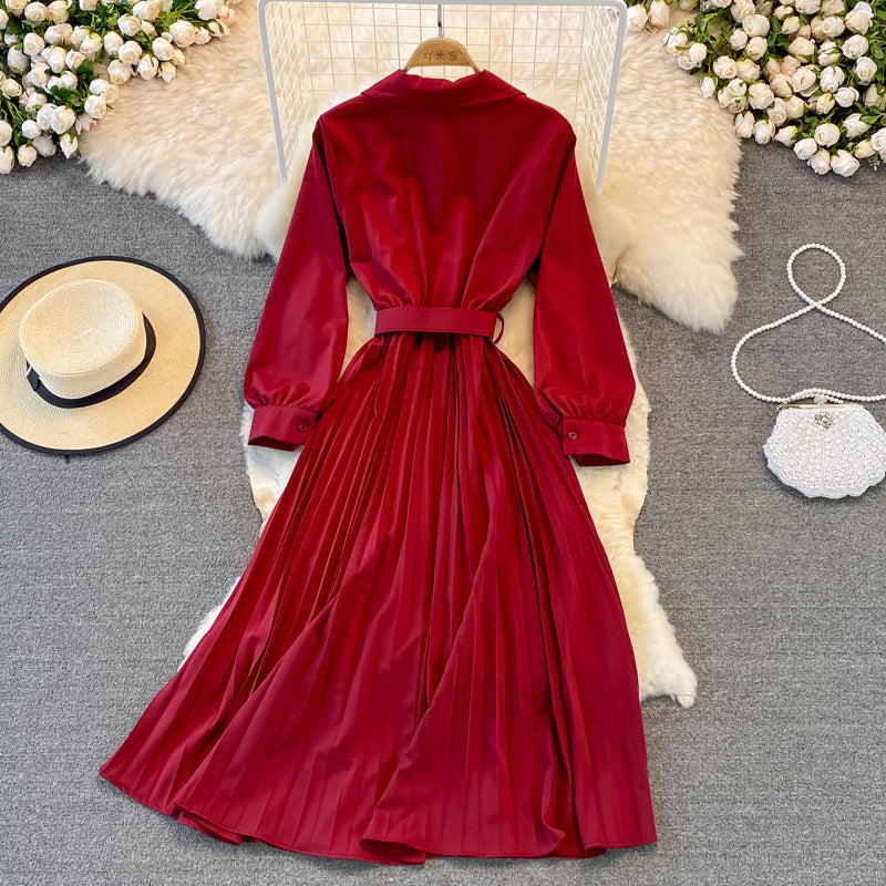 Simple A Line V Neck Dress Fashion Dress  10967